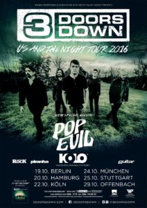 3 Doors Down Tourplakat