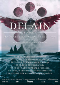 Delain "Master Of Destiny Tour" 2019 (Quelle: Seaside Touring)